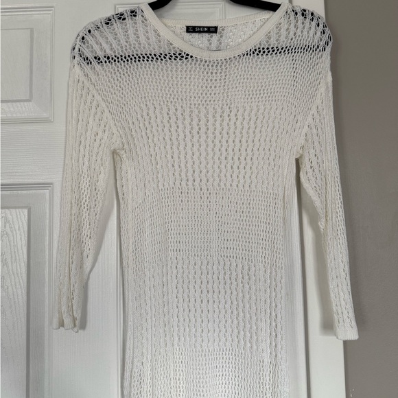 SHEIN Swim Summer Beach Hollow Out & Tassel Decorated Cover Up - Picture 2 of 9